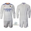 Officiële Voetbalshirt + Korte Broek Real Madrid Thuis 2021-22 Lange Mouw - Kids